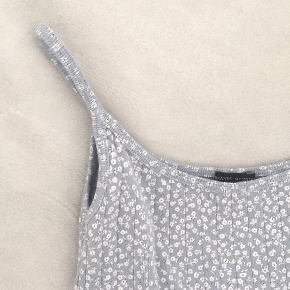 Light Blue Floral Skylar Tank Brandy Melville